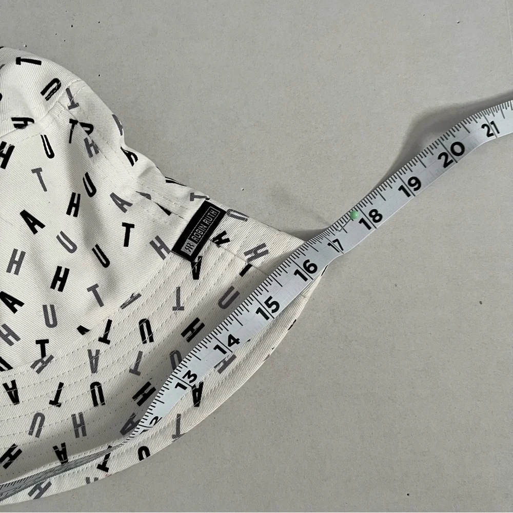 Robin Ruth Utah White Alphabet Print Bucket Hat crunch roll hat. - Picture 7 of 9